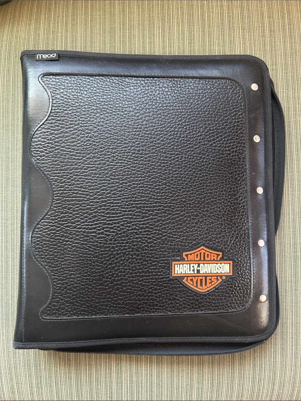 Harley-Davidson Black Binder with Orange Shield Logo